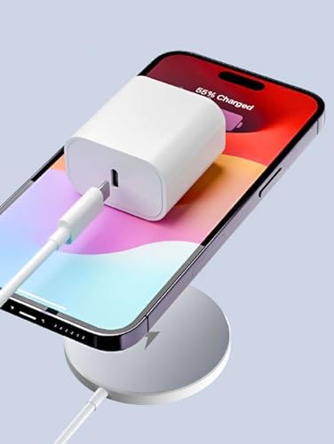 Ultra-Fast 15 W Magnetic Wireless Charger for i Phone 16/15/14/13/12 & Samsung Galaxy S25 – 10 ft Long Cable 2-Pack with Type-C 20 W PD Block – Enhanced Safety and 360° Flexibility for Optimal Charging Experience