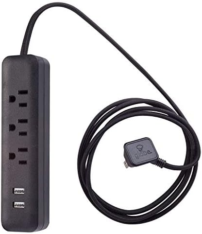 Globe Electric Designer Series 3-Outlet Power Strip in Chic Rose Finish – Stylish Surge Protector with Enhanced Compatibility and Fast Charging for Modern Homes and Offices