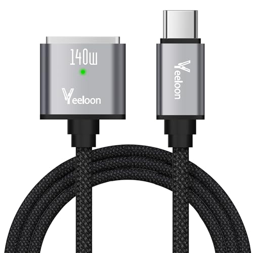 USB C to Magnetic 3 Cable Braided 6 FT,140W Magnetic Safe 3 Fast Charging Cord,Fit for MacBook Pro/Air M1 M2 M3(2021-2024 14″&16″- Space Gray – Enhanced Compatibility and Speed USB C to Magnetic 3 Cable Braided 6 FT,140W Magnetic Safe 3 Fast Charging Cord,Fit for MacBook Pro/Air M1 M2 M3(2021-2024 14″&16″- Space Gray – Enhanced Compatibility and Speed