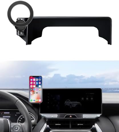 Toyota Venza 2021-2024 Custom Car Phone Holder – 360° Rotating Mount with Fixed Clip for 12.3-Inch Screen – Mag Safe Compatible & Air Vent Safe Design – Hands-Free Convenience for Enhanced Driving Experience – Durable, Tool-Free Installation