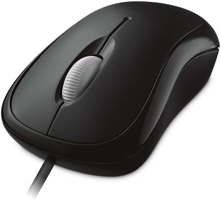 Microsoft Ergonomic Wired USB Optical Mouse in Black – Comfortable Design for Right/Left Hand Use, Precision Tracking for PCs and Laptops, Seamless Plug-and-Play Setup, Ideal for Long Hours of Work and Enhanced Productivity