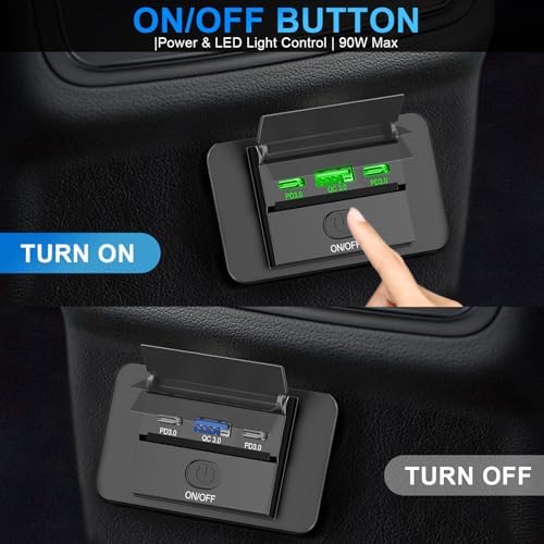 3-Port 12 V RV USB Charging Station – 2 PCS Dual PD3.0 & QC3.0 Quick Charge Adapter for Enhanced Automotive Power Supply – Ideal for RVs, Boats, Motorcycles & Trucks – Fast, Reliable, and Wall-Mountable Solution for All Your Devices