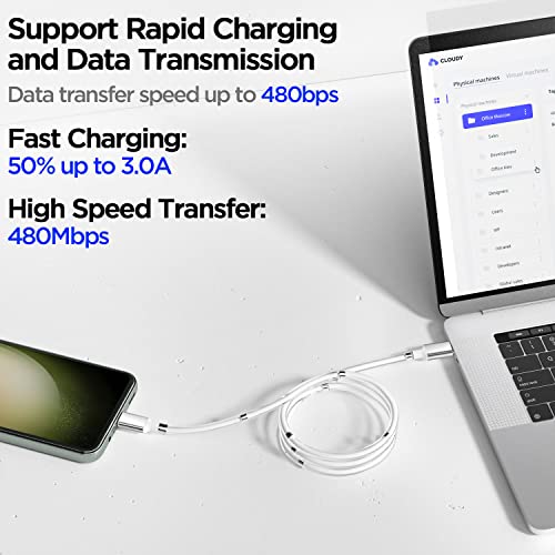 Revolutionize Your Charging Experience with the AICase 6.5 FT Magnetic Charging Cable – Type C to Type C for Fast, Secure Connections | Ideal for Samsung S23/S22/S21/S20 Ultra, Mac Book Pro/Air, and i Pad Pro Models | High-Speed Data Transfer, Effortless One-Handed Use, Enhanced Device Compatibility, Durable Design for Long-Lasting Performance