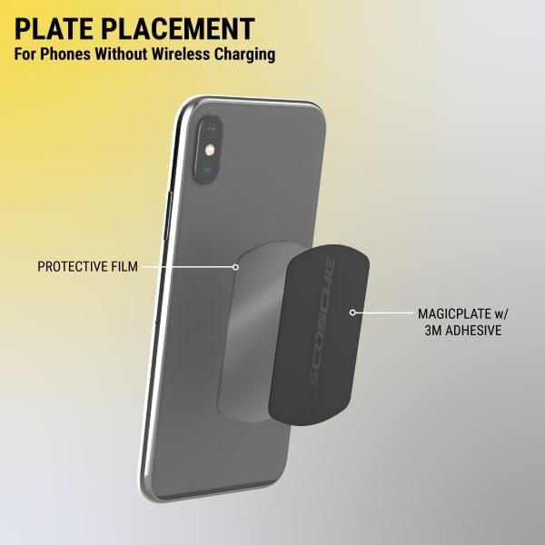 Scosche MRK2 PK-UB Universal Magnetic Phone Mount Metal Plate Kit – Essential Replacement for Secure Smartphone Holding in Vehicles – Enhanced Compatibility with All Devices & Cases – Pack of 2 Durable, Sleek Black Plates for Effortless Installation and Reliable Hands-Free Navigation