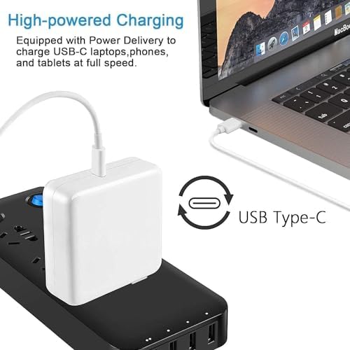 High-Performance 96 W USB-C Charger for Mac Book Air & Pro – Ultimate Compatibility with M1, M2, M3 Models & All USB-C Devices – Fast Charging Power Adapter with Smart IC Technology & 5.91 ft Type-C Cable Included – Safe, Efficient, and Reliable Laptop Charging Solution