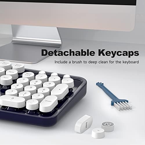 Retro-Inspired Full Size Typewriter Keyboard with Number Pad – Wired USB Keyboards for Windows 7, 8, 10, 11 | Enhance Your Typing Experience with Classic Charm and Modern Efficiency | Perfect for Home and Office Use