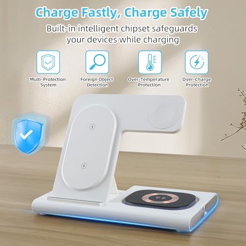 Revolutionize Your Charging Experience with the ELUTENG 3 in 1 Wireless Charging Station – Fast 18 W Charger for i Phone 16/15/14/13/12 Pro Max, Apple Watch Series 10/9/8/7/Ultra2/Ultra/SE & Air Pods – Compact, Foldable Design for Effortless Travel and Enhanced Device Compatibility