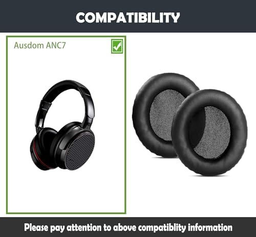 Upgrade Your Ausdom ANC7 Headphones with Premium Comfort Earpads – Luxurious Memory Foam & Soft Protein Leather Cushions for Superior Noise Isolation and Extended Listening Pleasure
