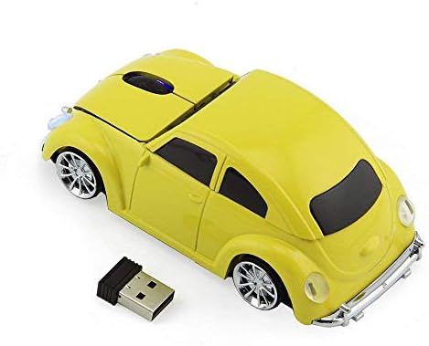 VW Beetle Wireless Sports Car Mouse – Fun & Functional 2.4 GHz Optical Mouse for Computers & Laptops, Ergonomic Design with LED Light, Glossy Finish, Perfect for Home & Office Use