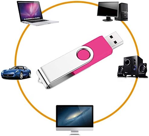 Vibrant 64 GB USB Flash Drive Pack – 5 Colorful Metal Swivel Thumb Drives with LED Indicator & Lanyards for Easy Portability – Ideal for Students & Professionals Seeking Reliable Data Storage Solutions