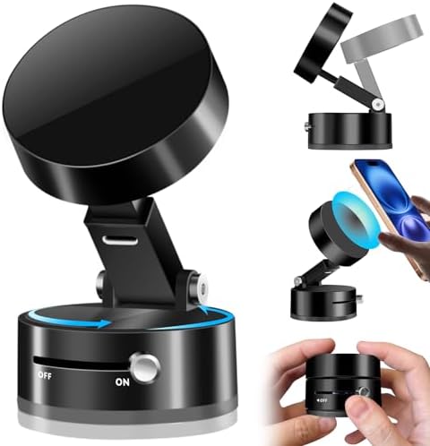 Ultimate 360° Magnetic Suction Cup Phone Mount – Adjustable, Foldable Design for All Smartphones – Effortless Hands-Free Navigation with Robust Grip on Any Surface – Perfect for Safe Driving and Stylish Functionality