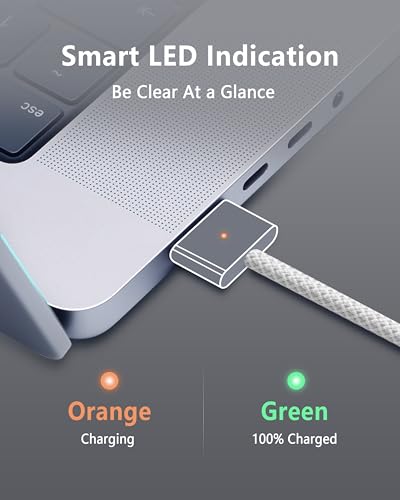 Zeit Nah 140 W USB-C to Magnetic 3 Charging Cable for Mac Book Pro & Air – 2 m Length for Rapid Power Delivery, Enhanced Durability, and Ultimate Convenience in Charging Solutions