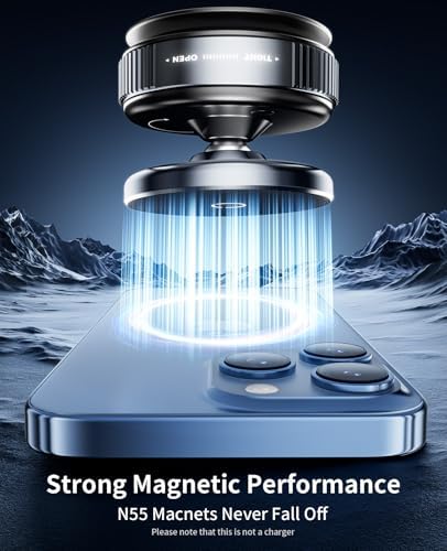 Vacuum Magnetic Phone Holder Stand, Suction Cup Phone Mount,Foldable and Retractable Vacuum Suction Phone Holder,360°Adjustable Magsafe Car Mount for iPhone 16e 16 Pro Max 15 14 13 12 – Enhanced Compatibility and Speed