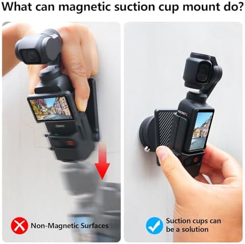 Ultra-Stable Magnetic Suction Cup Phone Mount for DJI Osmo Pocket 3 & Insta360 – Versatile Action Camera Holder for Smooth Surfaces with Lightweight Construction, Quick Setup, and Long-Lasting Durability for Outdoor Adventures