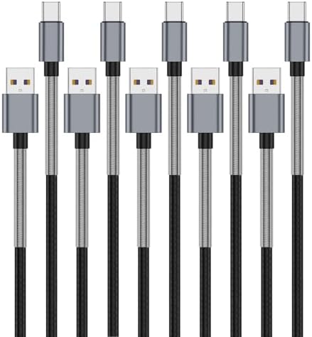 Cyven Premium 3 ft USB Type C Cable Duo Pack – Fast Charge & Data Transfer Cord, Durable TPE Construction, Compatible with Samsung Galaxy A Series, LG V Series, and More – Stylish Pink Design for Enhanced Performance and Versatility