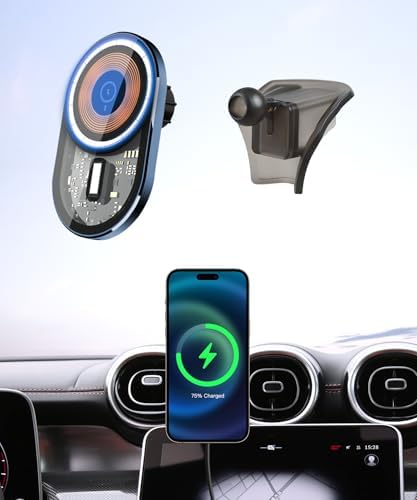 Premium Wireless Charging Car Phone Holder for Mercedes Benz GLC & C Class (2022-2025) – 360° Adjustable Mount with Mag Safe Compatibility – Stylish & Safe Navigation Solution for the Modern Driver