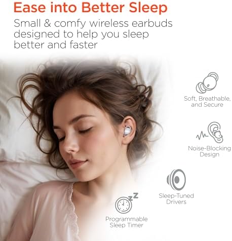 Hyper Gear Mini True Wireless Earbuds – Advanced Noise-Cancellation for Sleep Enhancement – 20-Hour Long Battery Life for Continuous Relaxation – Ergonomic Comfort Design Perfect for Meditation and Travel – Multi-Device Bluetooth Compatibility for Ultimate Versatility – Experience Uninterrupted Rest and Rejuvenation