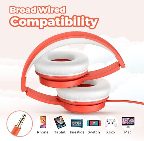 Tune Flux Safe Sound Kids Headphones – Wired Toddler Audio Gear with 85 d B Volume Limiting for Hearing Protection – Comfortable Foldable Design in Purple for School, Travel, and Tablet Use – Premium Stereo Sound for Young Listeners