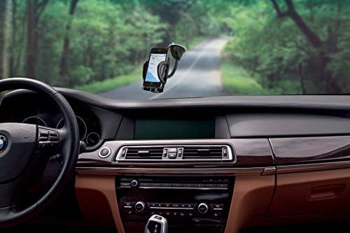 Scosche UH2WDEXCLN Universal Hands Free Phone Mount for Car Windshield/Dashboard, Suction Cup Cell Phone Holder with 360° Rotation, Includes Screen Cleaner, Stand Compatible with iPhone and Android – Enhanced Compatibility and Speed