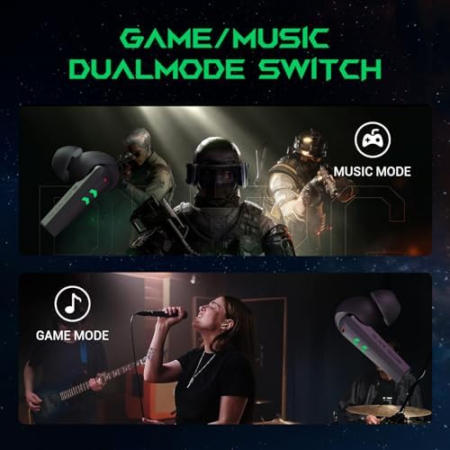 Elevate Your Gaming Experience with Black Shark Wireless Gaming Earbuds – Hi-Fi Stereo Sound, IPX5 Waterproof Design, Noise-Cancelling Microphone, and Quick Charging Case for Ultimate Convenience and Performance on i Phone & Android Devices