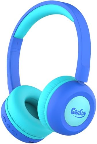 Safe Sound Bluetooth Headphones for Kids – Lightweight Wireless Earphones with 85 d B Volume Limiting for Toddler Hearing Protection – Ideal Twistable Design for School, Travel, and Home Use – Premium Audio Quality with Built-in Microphone for Clear Communication