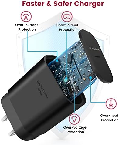VELOGK 25 W PD PPS Super Fast USB-C Charging Kit: High-Speed Wall & Car Charger for Samsung Galaxy S25/S24/S23 Ultra/S23+/S23/S22/S21/S20/Plus/Note 20 & i Pad Pro – Includes 2 Durable 3.3 ft Nylon C-to-C Cables for Optimal Performance and Safety