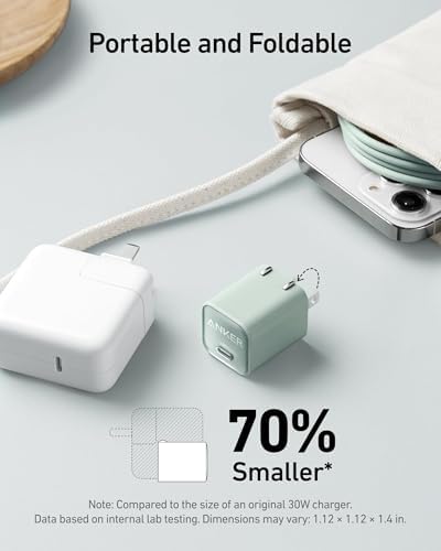Anker Nano 30 W USB-C Charger Block – Ultra-Compact Fast Charger for i Phone 16/15, Galaxy Devices, & i Pads – Travel-Friendly Design with Power IQ 3.0 for Rapid, Efficient Charging & Enhanced Device Life – Perfect for Mag Safe Accessories and On-the-Go Power Needs