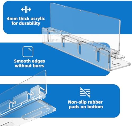 Cell Phone Stand, Multiple Phone Holder Organizer Stand for 4 Phones, Acrylic Desktop Mobile Phone Docking Station Charging Holder (Clear) – Enhanced Compatibility and Speed