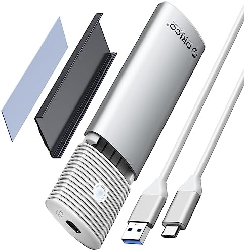 ORICO Tool-Free M.2 NVMe SATA SSD Enclosure Adapter – High-Speed USB-C 3.2 Gen 2 External Drive for 2230/2242/2260/2280 M.2 SSDs – Durable Aluminum Case with UASP & TRIM Support for Optimal Performance – Portable Data Storage Solution