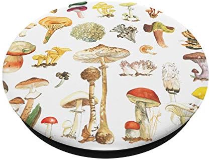 Mushroom Varieties Fungi Woodland Botanical Morel PopSockets PopGrip: Swappable Grip for Phones & Tablets – Enhanced Compatibility and Speed