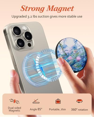Adorable Cartoon Mag Safe-Compatible Phone Grip Stand – Lightweight Kickstand Ring Holder for Enhanced Usability – Perfect Accessory for i Phone 16/15/14/13/12 with Playful Design for Women and Girls – Durable, Easy-to-Install Magnetic Phone Accessory