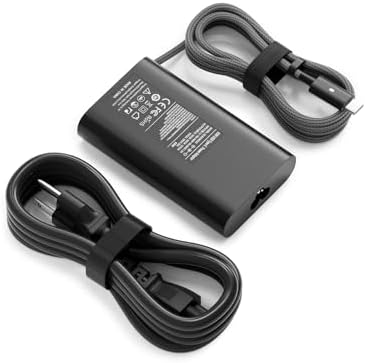 High-Power 100 W USB-C Laptop Charger for Dell Models – Fast Charging AC Adapter with Enhanced Compatibility for Latitude, Inspiron, and Precision Series – Eco-Friendly TPE Cable, Multiple Safety Protections, and Convenient Cable Management – Ideal Travel Companion for Home and Office Use