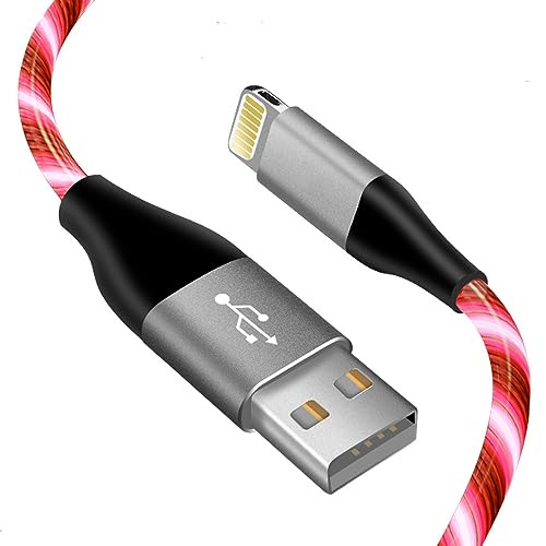 LED Light-Up i Phone Charging Cable – MFi Certified 6 FT USB A to Lightning Fast Charger for i Phone 13, 12, 11, X, XS, XR, 8, 7, 6 S, 5 S, i Pad, i Pod Touch (Durable Purple Design) – Effortless Monitoring & Enhanced Speed