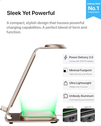 Intoval 3-in-1 Wireless Charging Station: Sleek Fast Charger for i Phone 16/15/14/13/12/11/X Pro Max, Apple Watch 10 Ultra/3 SE/9/8/7/6/5/4/3/2, and Air Pods Pro/4/Pro 2/3 – Ultimate Compatibility and Efficient Power Management in Stylish Silver Finish