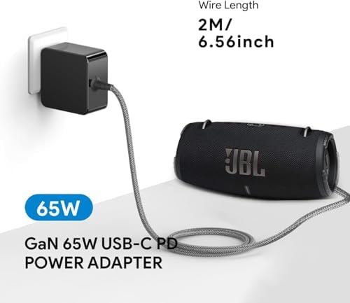 High-Performance 65 W USB-C Charger for JBL Extreme 3 Speaker – Fast Charging Power Adapter for Ultimate Sound Experience and Universal Compatibility with USB-C Devices