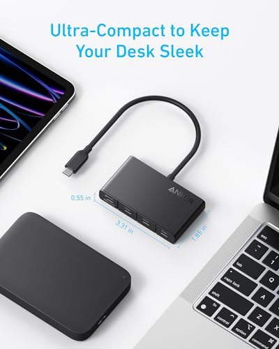 Revolutionize Your Connectivity with Anker’s 4-Port USB-C Hub – Lightning-Fast 10 Gbps Data Transfer & 100 W Power Delivery – Perfect Companion for Mac Book Pro, i Pad, Surface Pro, and Dell – The Ultimate Multiport Adapter for Effortless Productivity and Seamless Device Management