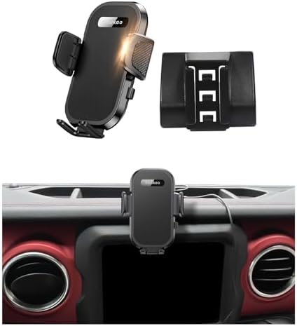 Revolutionary Jeep Wrangler Phone Mount for 2018-2024 Models – Versatile 360-Degree Adjustable Cradle for 4-7 Inch Smartphones – Ultimate Stability & Hands-Free Functionality for Safe Navigation – Quick Installation & Stylish Auto Accessory for Adventurers and Daily Drivers – Enhance Your Driving Safety Today