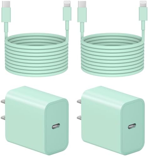 10 Ft i Phone Fast Charger 2-Pack – 20 W Super Fast Charging Cables for i Phone 14/13/12/11 Pro Max, Plus, Mini, and i Pad – Enhanced Durability, Flexibility, and Rapid Power Delivery for Ultimate Convenience