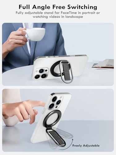 Revolutionize Your Smartphone Handling with the Mindsky Aluminum Alloy Mag Safe Phone Ring Holder – Ultimate Grip for i Phone 16 Pro Max/15/14/13/12 & Android Devices, Lightweight with Secure Finger Strap, Stylish Durability for Everyday Use and Enhanced Safety