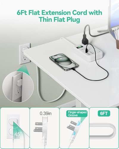 Alitayee 20 W USB-C Power Strip: Compact 3-Outlet Surge Protector with Fast Charging & Flat Plug for Travel, Home, and Office – Ideal for i Phone and QC 3.0 Devices with 3 ft Extension Cord for Maximum Portability and Compatibility