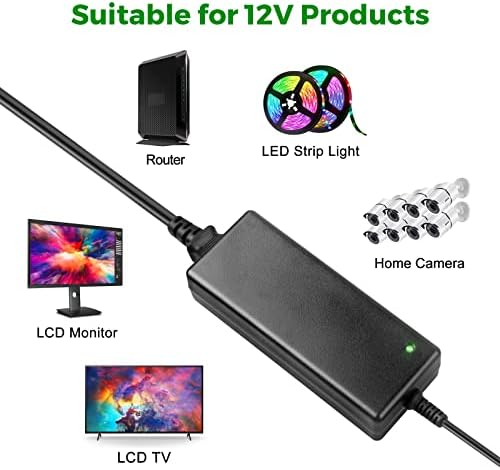 Le Tao Xing 12 V 4 A Power Supply Adapter – Reliable AC to DC Charger for LED Strip Lights & CCTV Systems | High-Efficiency 48 W Output with 5.5 mm x 2.5 mm Connector for Universal Compatibility and Rapid Power Delivery