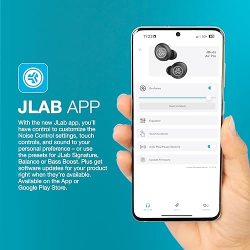 Elevate Your Audio Experience with JLab JBuds Air Pro True Wireless Earbuds – Designed for Active Lifestyles with Bluetooth Multipoint Connectivity, IP55 Sweat & Dust Resistance, Customizable 3 EQ Settings, Auto Play/Pause Feature, and Dual Connect Capability for Unmatched Versatility in Every Environment