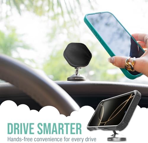 Elevate Your Driving Experience with the Smartish Mag Safe Car Mount – Mountaineer | Premium Magnetic Phone Holder for i Phone 16/15/14/13/12 | Extra Strength Adhesive for Secure Dashboard Mounting | Stylish Beige Design with 360-Degree Rotation for Optimal Viewing | Perfect Accessory for Seamless Connectivity and Navigation