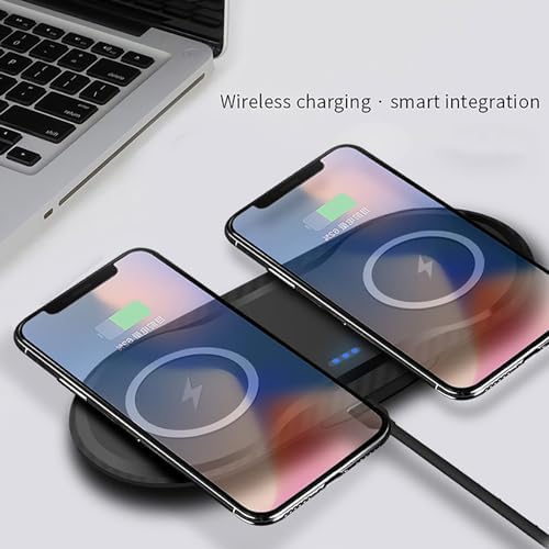 Dual 30 W Wireless Charging Pad for i Phone, Samsung Galaxy, and Google Pixel – Fast, Efficient Dual Device Charger for All Qi-Compatible Models – Sleek, Portable Design for Home and Office Use – Eliminate Clutter and Enhance Convenience