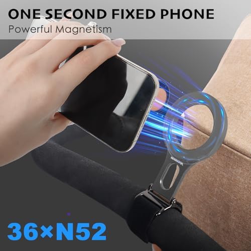 Revolutionary Magnetic Phone Holder for Stroller Bar – Mag Safe Compatible & 180° Adjustable for Gym, Home Fitness, and Shopping Carts – Securely Attaches with Versatile Strap, Includes Magnetic Ring for Universal Smartphone Compatibility – Elevate Your Multitasking Experience Today!