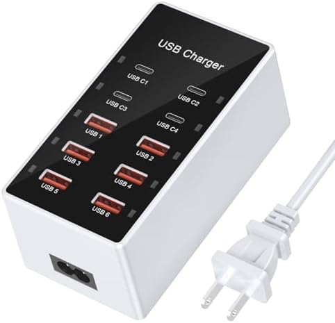 Multi-Device USB Charging Hub with 10 High-Speed Ports – Smart Plug Power Strip for i Phone 15/14/13, i Pads, Galaxy Watches & Android Phones – Ultimate Fast Charging Solution for Home & Office Efficiency