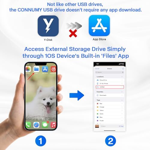 Unlock Endless Memory Storage with the 128 GB i Phone Flash Drive – Effortless Photo & Video Backup, No App Needed, Compatible with i Phone, i Pad, Android & PC, USB 3.0 Speed for Quick Transfers, Compact & Durable Design for On-the-Go Convenience
