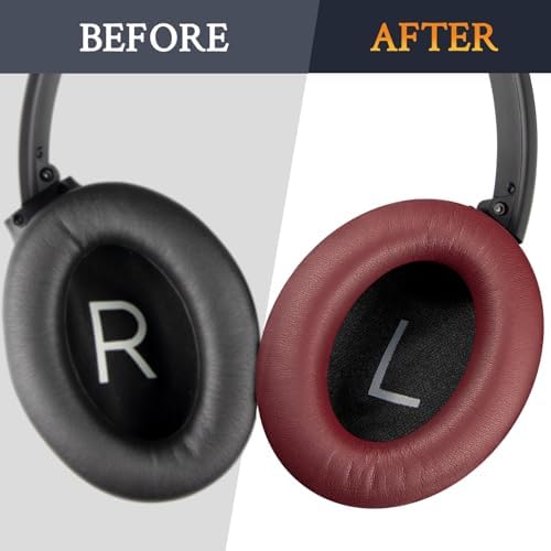 Transform Your Bose Quiet Comfort 45 & SE Headphones with Luxurious SOULWIT Replacement Earpads in Burgundy – Premium Soft Protein Leather Cushions for Unmatched Comfort and Superior Sound Isolation, Perfect for Long Listening Sessions and Easy Installation