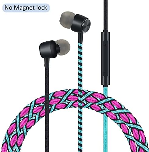 URIZONS Vibrant Rainbow Wired In-Ear Earbuds – Premium Tangle-Free Headphones with Built-in Microphone for Seamless Connectivity with Laptops, Tablets, and Smartphones – Ideal Gaming and Music Companion for Extended Comfort and Sonic Clarity