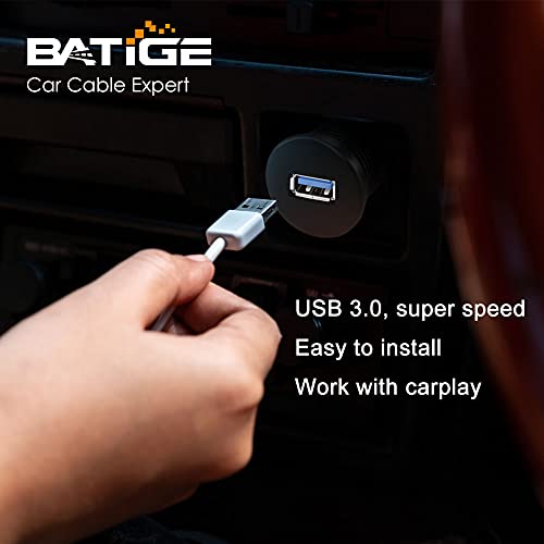 Enhance Your On-the-Road Connectivity with BATIGE 5-Pack Waterproof USB 3.0 Male to Female Flush Mount Extension Cables – 1 ft Durable High-Speed Data Transfer for Cars, Trucks, Boats & Motorcycles – Streamlined Design for Neat Installations and Superior Device Management